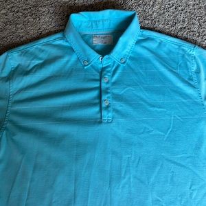 Linksoul Golf Polo Shirt Blue Large stripes